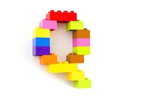 Colorful toy brick letter Q photo
