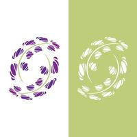 vector de logotipo de flor de lavanda fresca