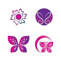 diseño de icono de mariposa de belleza vector