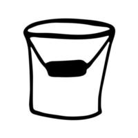 Hand drawn doodle bucket icon. Vector illustration.