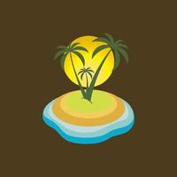 Palm tree summer logo template vector