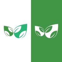 Logos of green Tree leaf ecology vector