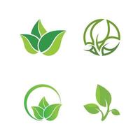 logotipos de la ecología de la hoja del árbol verde vector