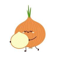 Onion character design. Onion on white background. vector