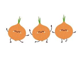Onion character design. Onion on white background. vector