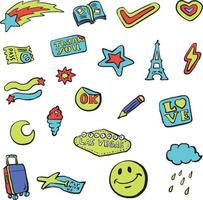 Sticker patch travel cute hand drawn vector illustration