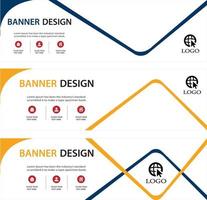 plantilla de banner de negocios corporativos plantilla de diseño de banner de negocios de publicidad horizontal conjunto de diseño plano para diseño, negocios, educación, publicidad. vector