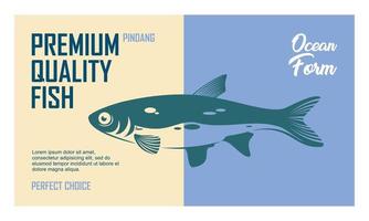 label design for fresh fish products vector