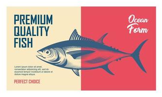 label design for seafood product vector