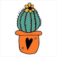 Funny green cactus vector