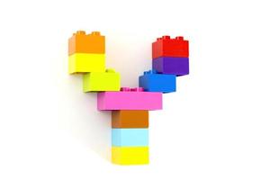 Colorful toy brick letter Y photo