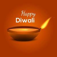 Happy diwali festival diya background vector
