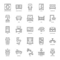 Furniture icon pack for your website design, logo, app, UI. Furniture icon outline design. Vector graphics illustration and editable stroke.