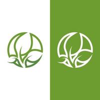 Logos of green Tree leaf ecology vector