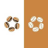 plantilla de vector de icono de grano de café