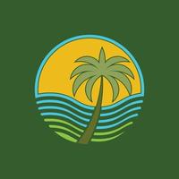 Palm tree summer logo template vector