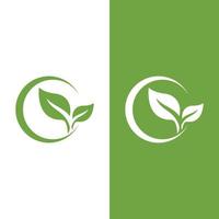 Logos of green Tree leaf ecology vector