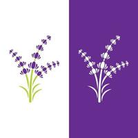 vector de logotipo de flor de lavanda fresca