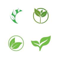 Logos of green Tree leaf ecology vector