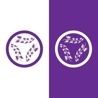 vector de logotipo de flor de lavanda fresca