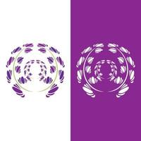 vector de logotipo de flor de lavanda fresca