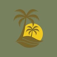 Palm tree summer logo template vector