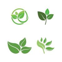 Logos of green Tree leaf ecology vector