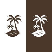 Palm tree summer logo template vector