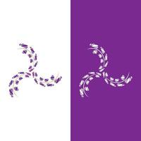 vector de logotipo de flor de lavanda fresca