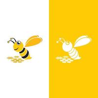 Bee logo vector icon illustration