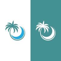 Palm tree summer logo template vector