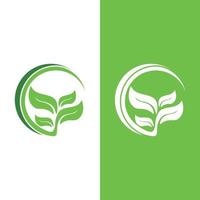 Logos of green Tree leaf ecology vector