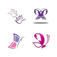 diseño de vector de icono de logotipo de mariposa