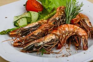 Grilled tiger prawns photo