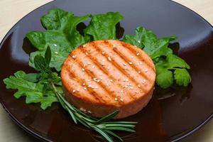 Salmon burger cutlet photo