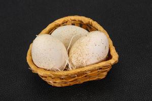 Three big raw turkey egg photo