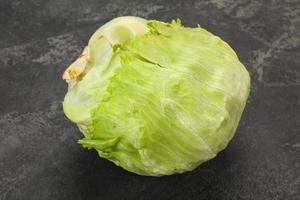 Fresh ripe green Iceberg salad photo