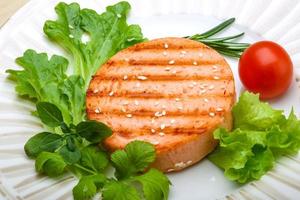 Salmon burger cutlet photo