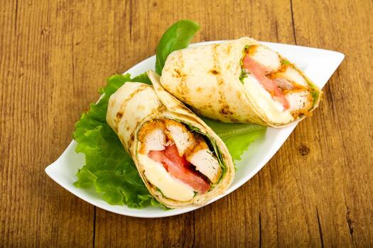 rollo de pan de pollo foto