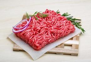Raw beef minced meat photo