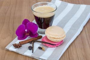 Coffee with macaroons photo