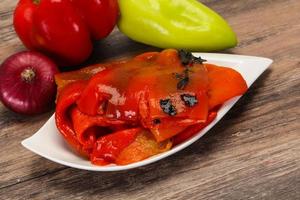 Marinated baked red bell pepper photo