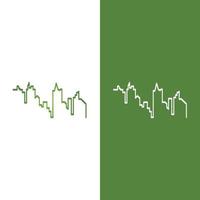 ilustración de horizonte de ciudad moderna en diseño plano vector