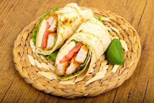 rollo de pan de pollo foto