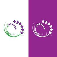 vector de logotipo de flor de lavanda fresca