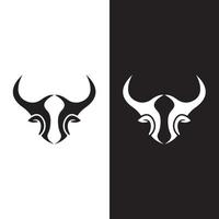 icono de vector de logotipo de cabeza de toro