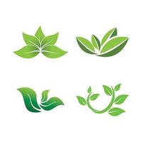 Logos of green Tree leaf ecology vector