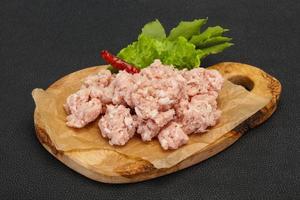 Homemade pork minced meat for cooking photo