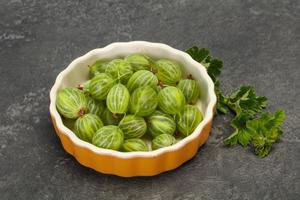 Fresh ripe green sweet gooseberry photo