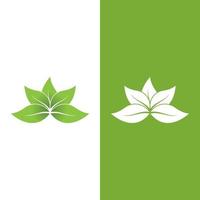Logos of green Tree leaf ecology vector